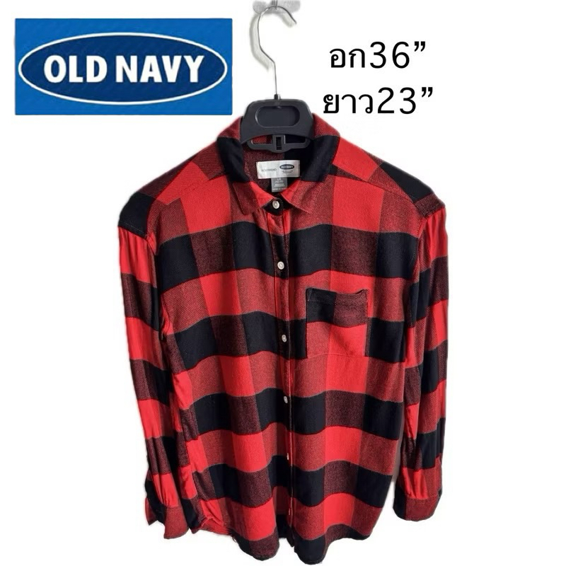 ชล17 มือสอง เด็กและผู้หญิง  Old Navy The Boyfriend Shirt  เสื้อเชิ้ตแขนยาว เด็กและผู้หญิง Old Navy T