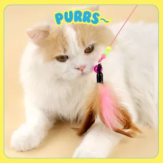 [ส่งฟรี] Purrs ไม้ตกแมวขนนก ฟรุ้งฟริ้ง ขนนุ่มฟูหลากสไตล์ ของเล่นแมว ล่อเแมว