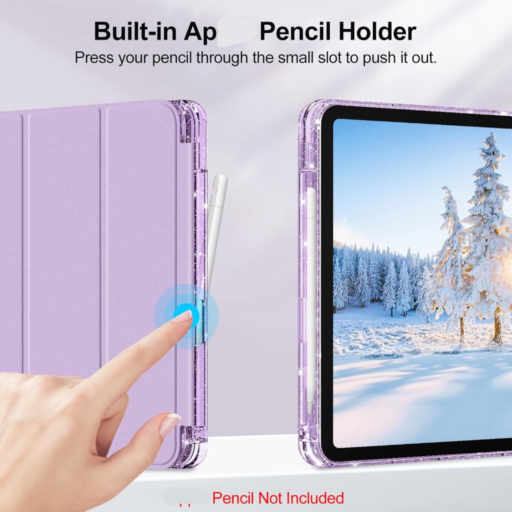 เคสาสำหรับipadสีกันกระแทกแวววาวfor Air M2/M3 11นิ้วAir4/5 10.9/ A16gen11 2025 gen10พร้อมช่องใส่ปากกา - ภาพย่อย 2