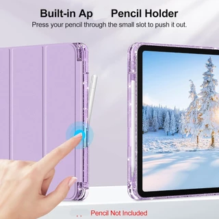 เคสาสำหรับipadสีกันกระแทกแวววาวfor Air M2/M3 11นิ้วAir4/5 10.9/ A16gen11 2025 gen10พร้อมช่องใส่ปากกา