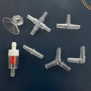ข้อต่อ 4mm ข้อต่อพลาสติก ต่อตรง สามทาง วาล์ว กันย้อน ต่อสายออกซิเจน สําหรับตู้ปลา ปั๊มลม ปั๊มออกซิเจน