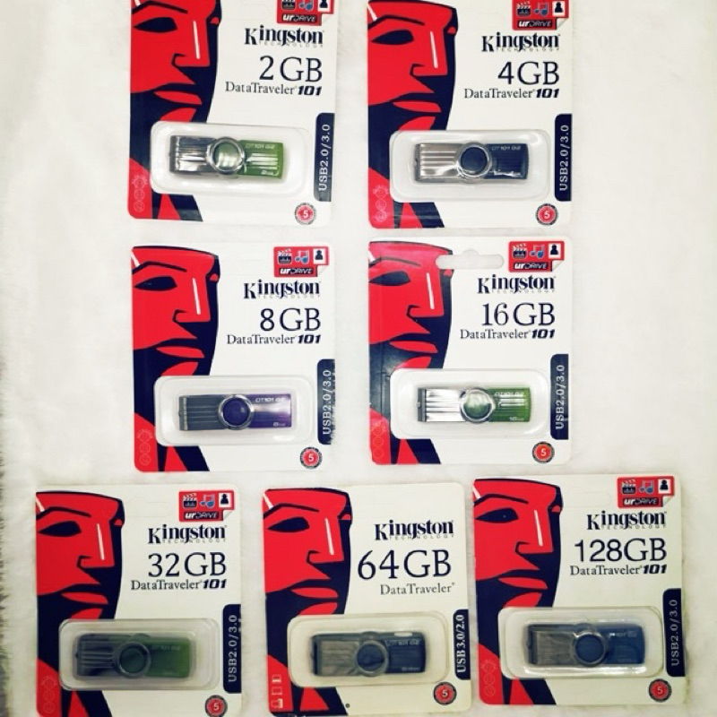 Kingston USB Flash Drive 2GB 4GB 8GB 16GB 32GB 64GB 128GB 256GB รุ่น DT101 แฟลชไดร์ฟ