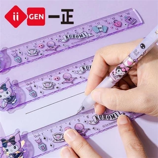 ไม้บรรทัด 15 ซม.ลาย Sanrio ลิขสิทธิ์แท้ หัวหมุนได้ 360 องศา รุ่น YZ9763 ลายคุโรมิ Kuromi ผสมกากเพชร