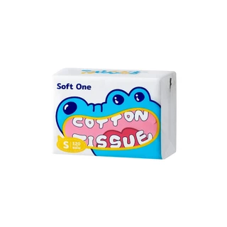 Soft One กระดาษทิชชู เช็ดหน้า ทำความสะอาดผิวกาย หนา 3ชั้น ยืดหยุ่น (ขนาด:แผ่น 127*180 mm.)จำหน่าย 1 อัน
