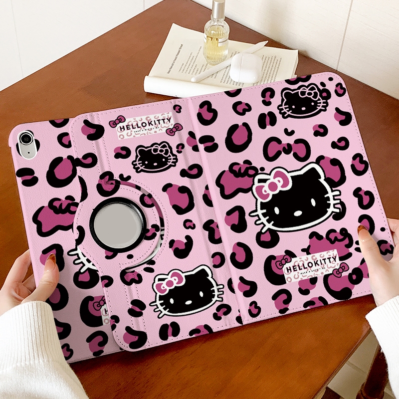 🚀จัดส่งทันที🚀เคสไอแพด การหมุน360องศา Hellokitty Gen12 Pro13 Air7 13 Gen9 Air6 11 เคส For iPad Gen9/8