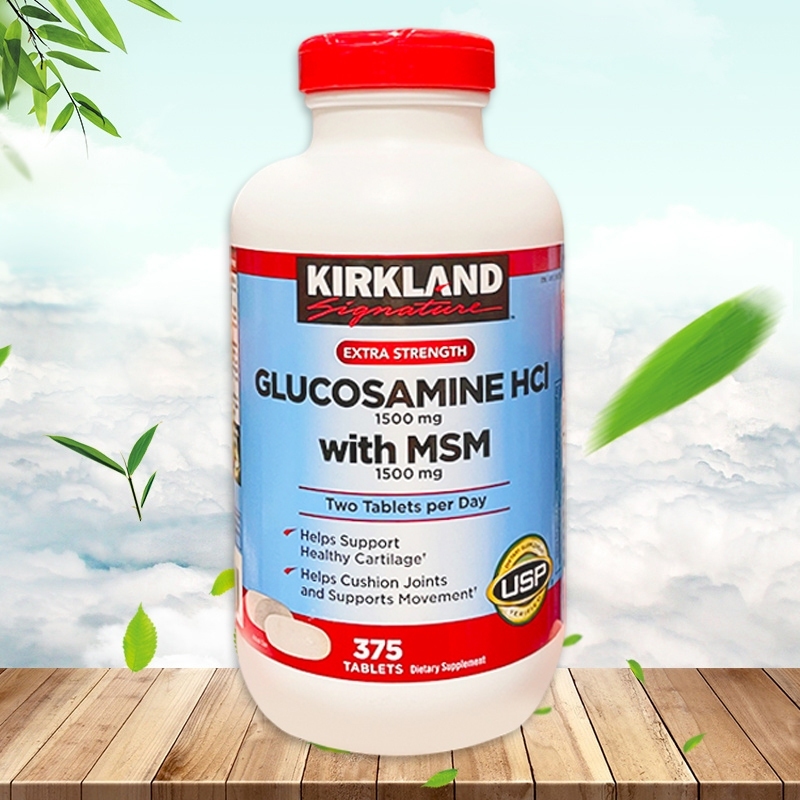 (Exp.09/2028)Kirkland Signature Glucosamine with MSM 375 Tabletsกลูโคซามีนพร้อม MSM เคิร์คลานด์ ซิกเนเจอร์ 375 เม็ด