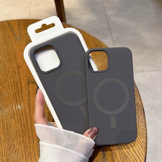 case 16 Pro max เคสซิลิโคน สีเทา เคสชาร์จได้ เคสสีพื้นชาร์จได้ งานกำมะหยี่ ไอโฟน 7plus 11'12'13'14'15'16'PRO'MAX 16plus