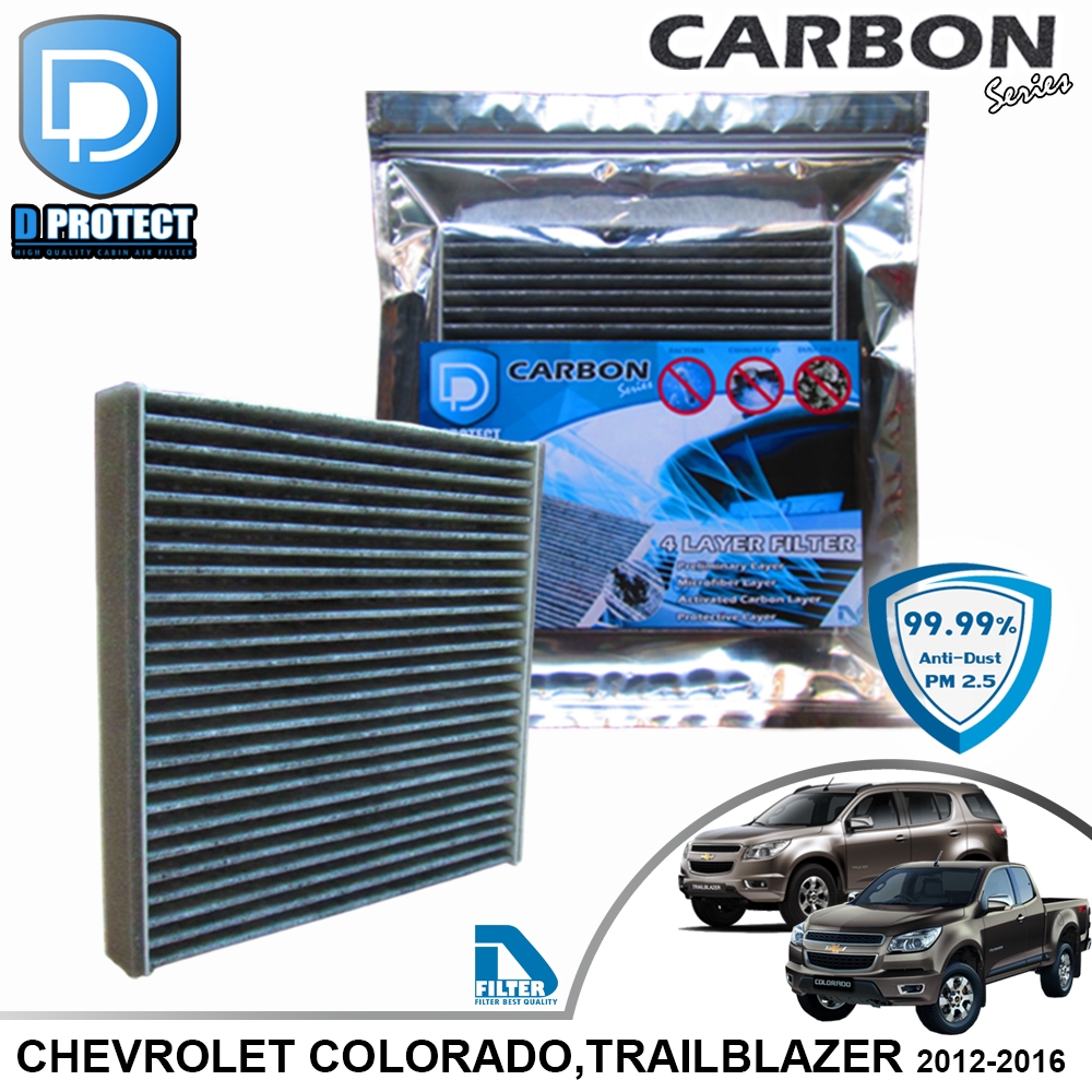 กรองแอร์ Chevrolet เชฟโรเลท Colorado,Trailblazer 2012-2016 คาร์บอน (Carbon Series) By D Filter RB040N-IS3-CARBON