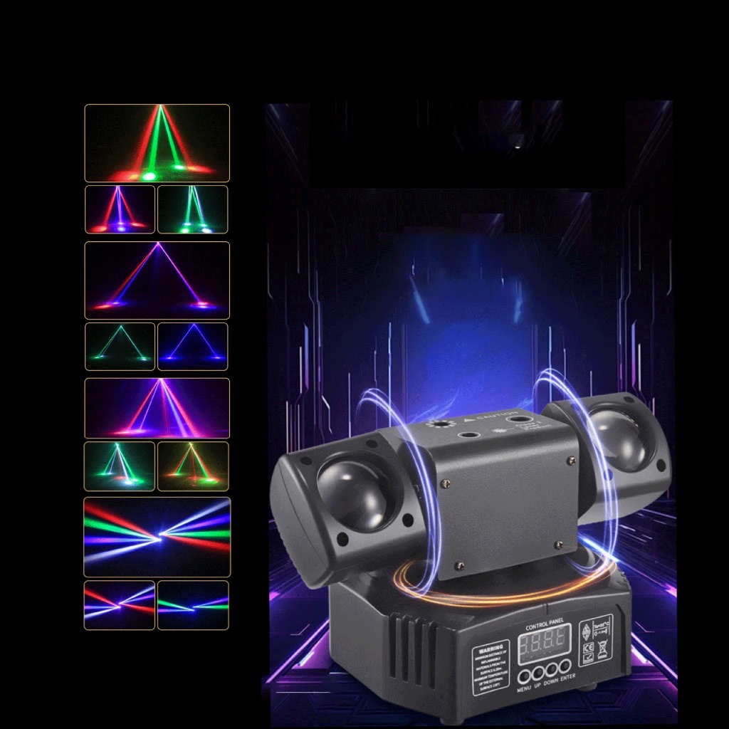 DJ Light 36W ไฟหน้ามือถือพร้อมรีโมทคอนโทรล DMX512 และเสียง RGBW RG LASER DISCO PARTY คริสต์มาสการหมุน LED Effects