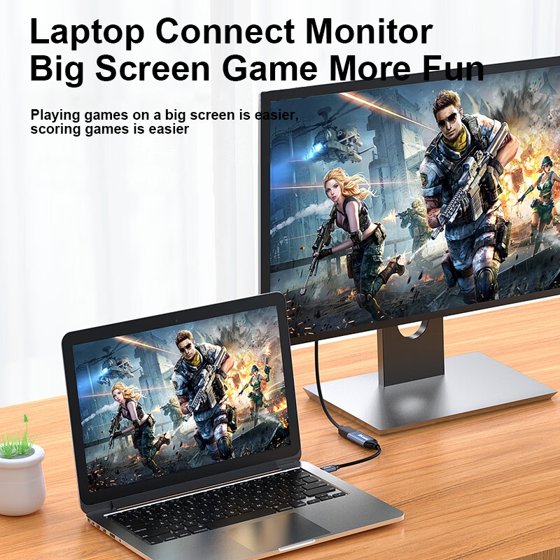 MeeGoo สายเคเบิล Type C to HDMI (male) 4K 60Hz การเชื่อมต่อโทรศัพท์มือถือ แล็ปท็อป ทีวี