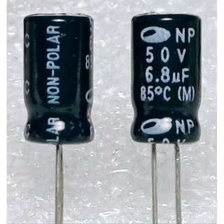 Samwha NP 6.8uf 50v Nonpolar Capacitor ตัวเก็บประจุ ชนิด ไม่มีขั้ว NP