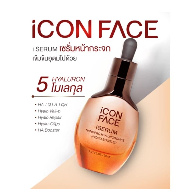iSerum Serum Icon Face เซรั่มไอคอน เซรั่มหน้ากระจก ของแท้  iSerum NanoPro HYA Hydro Booster ไอเซรั่ม