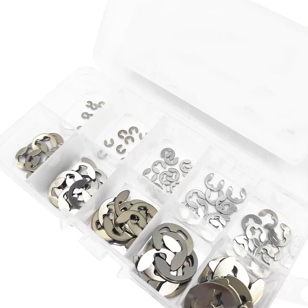 Emincomme 200ชิ้นสแตนเลสE-คลิปE-แหวนรักษาแหวนAssortment E Clip M1.5-M10