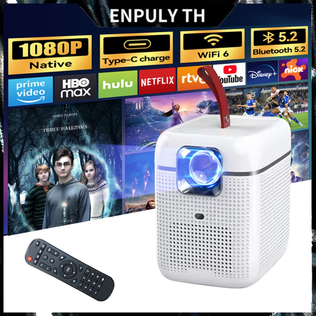 【ENPULY TH】โปรเจคเตอร์ T6 H713 HD พกพา Android 11 โปรเจคเตอร์สมาร์ทมินิสำหรับใช้ในบ้าน 200 ลูเมน รุ่น