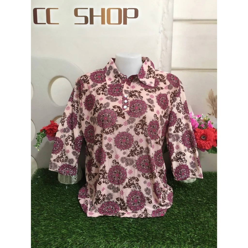 เสื้อยืดผู้หญิง ลายดอก แขนสั้น คอกลม อก32-46นิ้ว รุ่น310-311 thumbnail 4