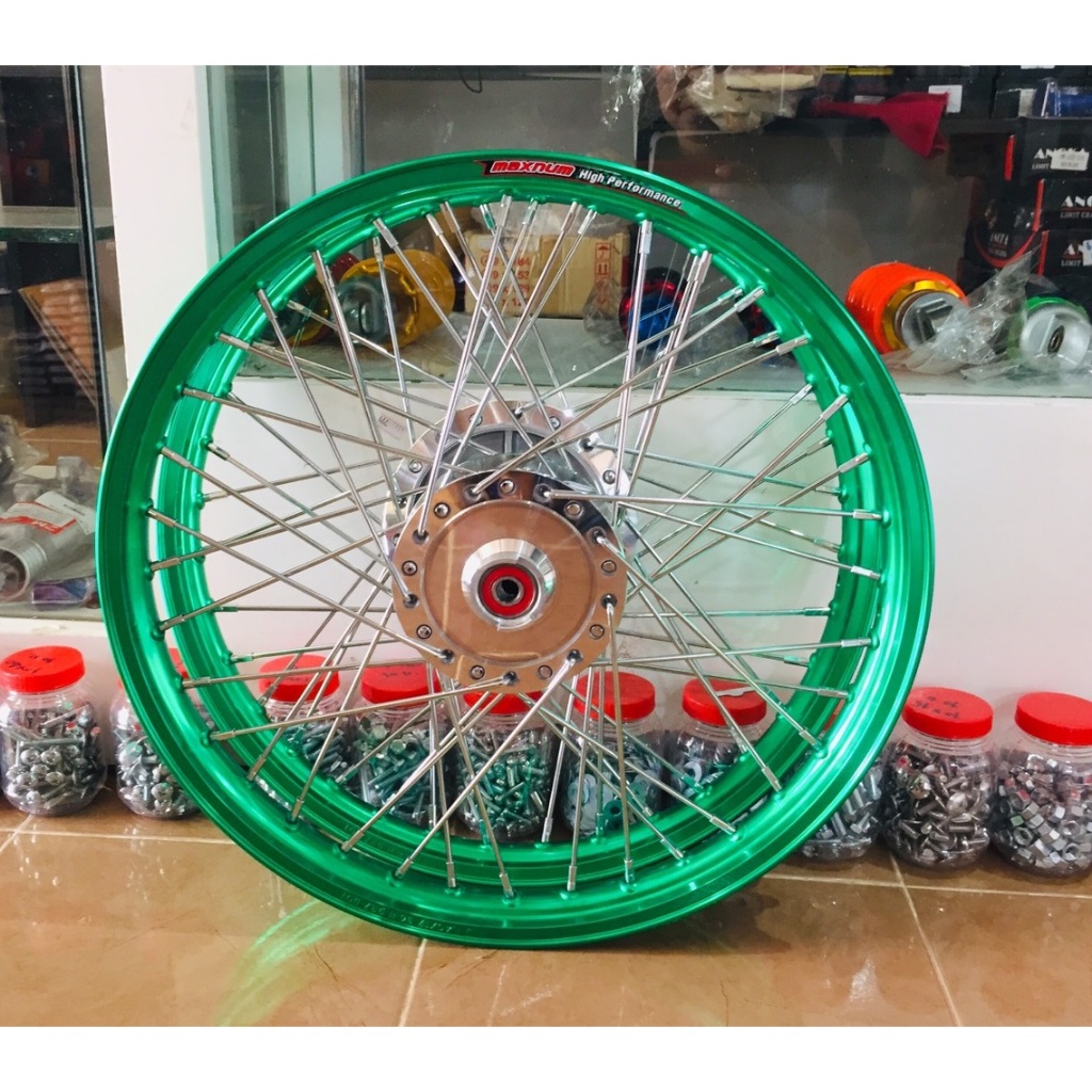 ชุดวงล้อ เวฟ110i/CZI/WAVE125I ชุดวงล้อพร้อมใส่ วงล้อขอบ17 ครบชุด ชุดล้อ ล้อโลพร้อมติดตั้ง วงล้อ1.4x1