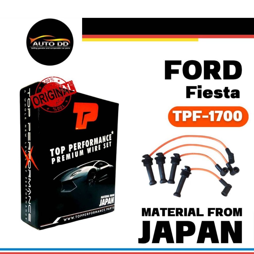 TOP PERFORMANCE สายหัวเทียน FORD FIESTA 1.4 / 1.5 / 1.6 ( รหัส TPF-1700 ) จำนวน 1 ชุด ( สีส้ม )
