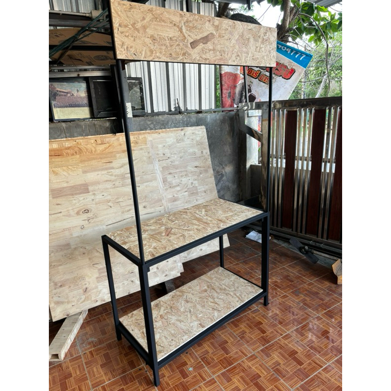 คีออสขายของ/โต๊ะพับ ถอดประกอบได้ โครงเหล็กแท้100%พ่นสีกันสนิม แผ่นไม้อัดosb - รูปที่ 6