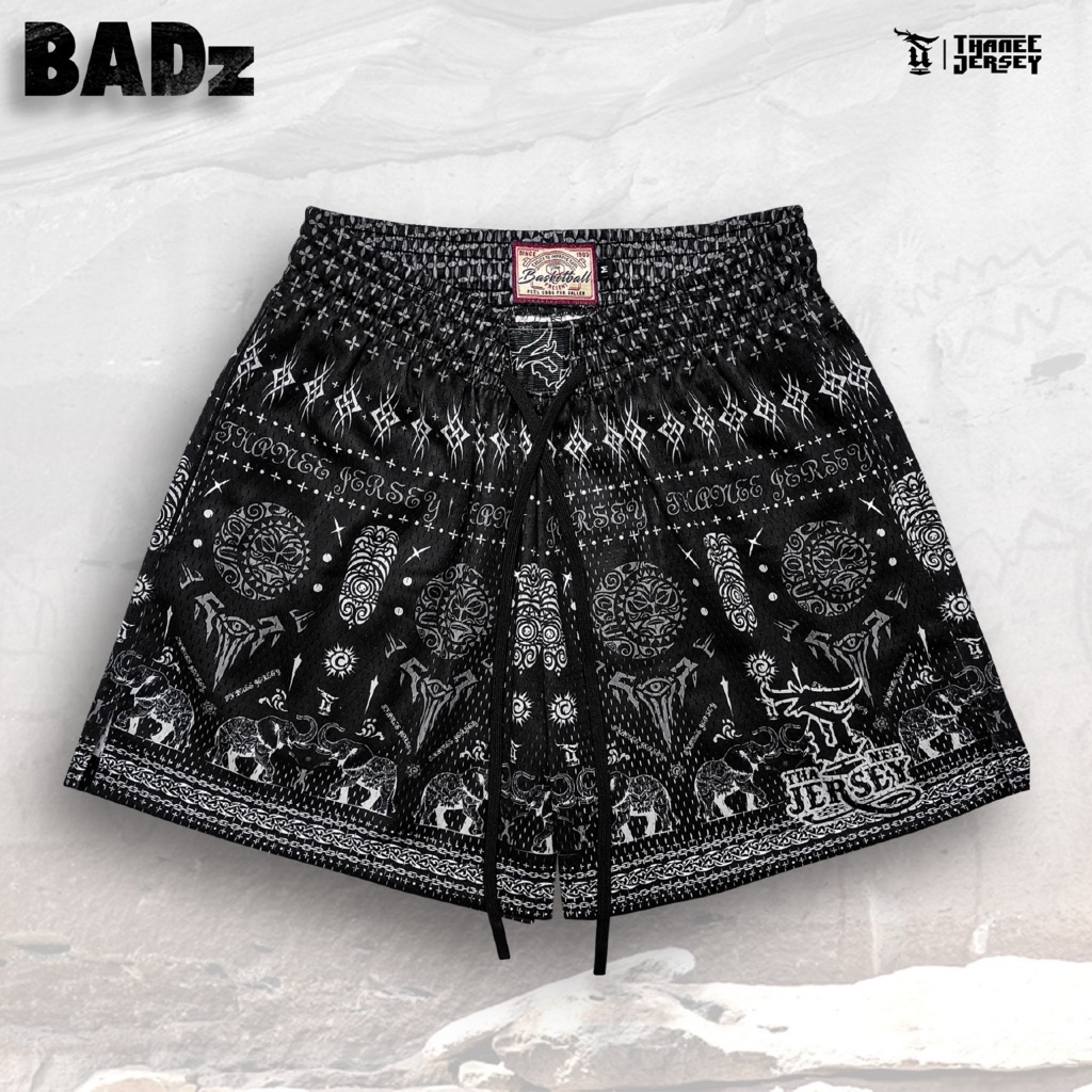 กางเกงบาสขาสั้น Badz Dahlia BLACK มีไซส์ใหญ่