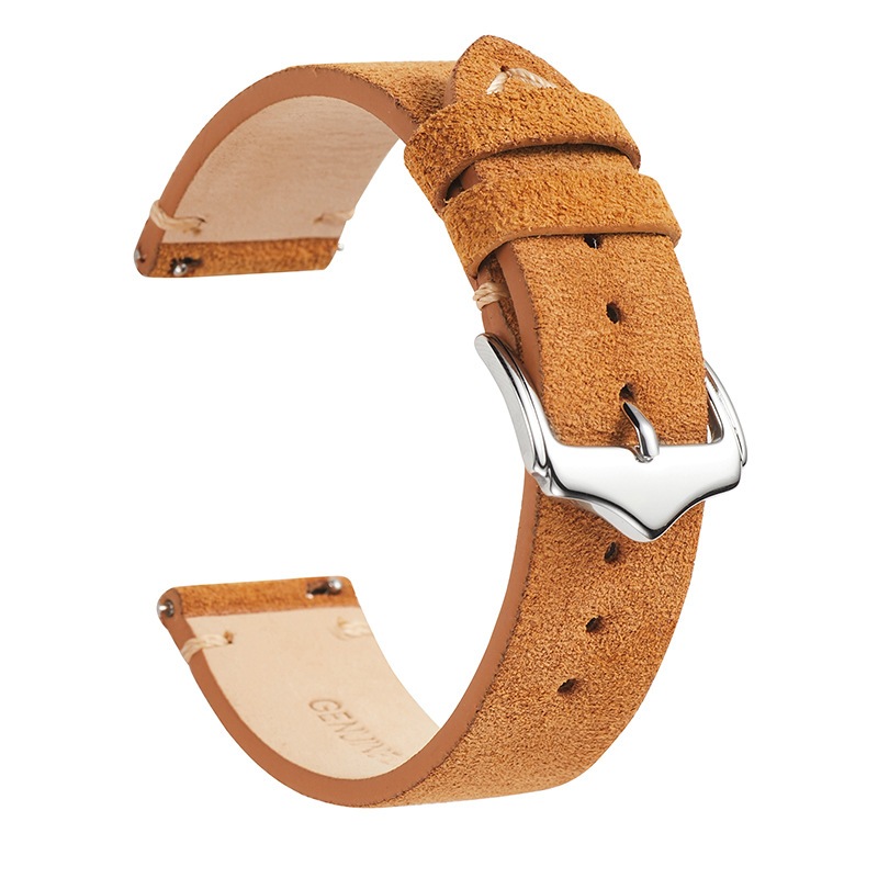 Vintage Suede Leather Strap 18/19/20/22mm Band Vintage Handmade Watchband Quick Release Wrist Band for Huawei Watch Gt2/