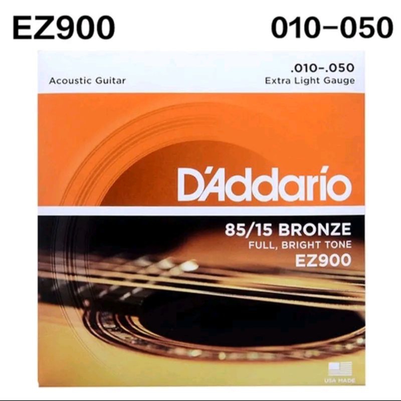 สายกีต้าร์โปร่ง D'Addario รุ่นEZ900 เบอร์10 มาตรฐาน 6 เส้น ครบเซ็ต