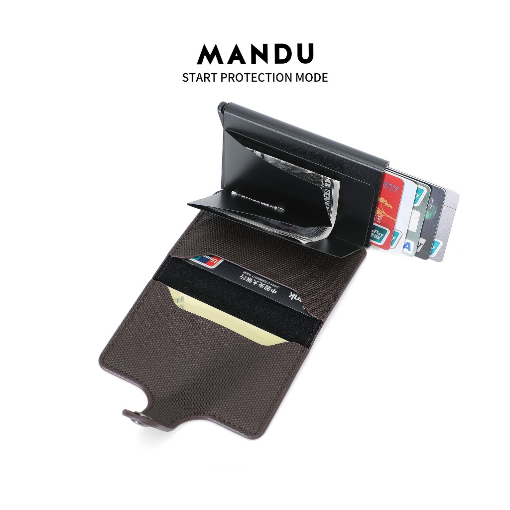 🔥ส่งไวจากไทย🔥MANDU กระเป๋าใส่บัตรRFID ช่องเสียบการ์ดหลายใบป้องกันการโจรกรรมคุณภาพสูง Card Holder - รูปที่ 2