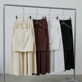 Swana.ss - Aira linen set “ XS-2XL (ทั้งชุด) 🤎🍯 ชุดเซทเสื้อสายเดี่ยวเดี่ยว + กระโปรงยาว
