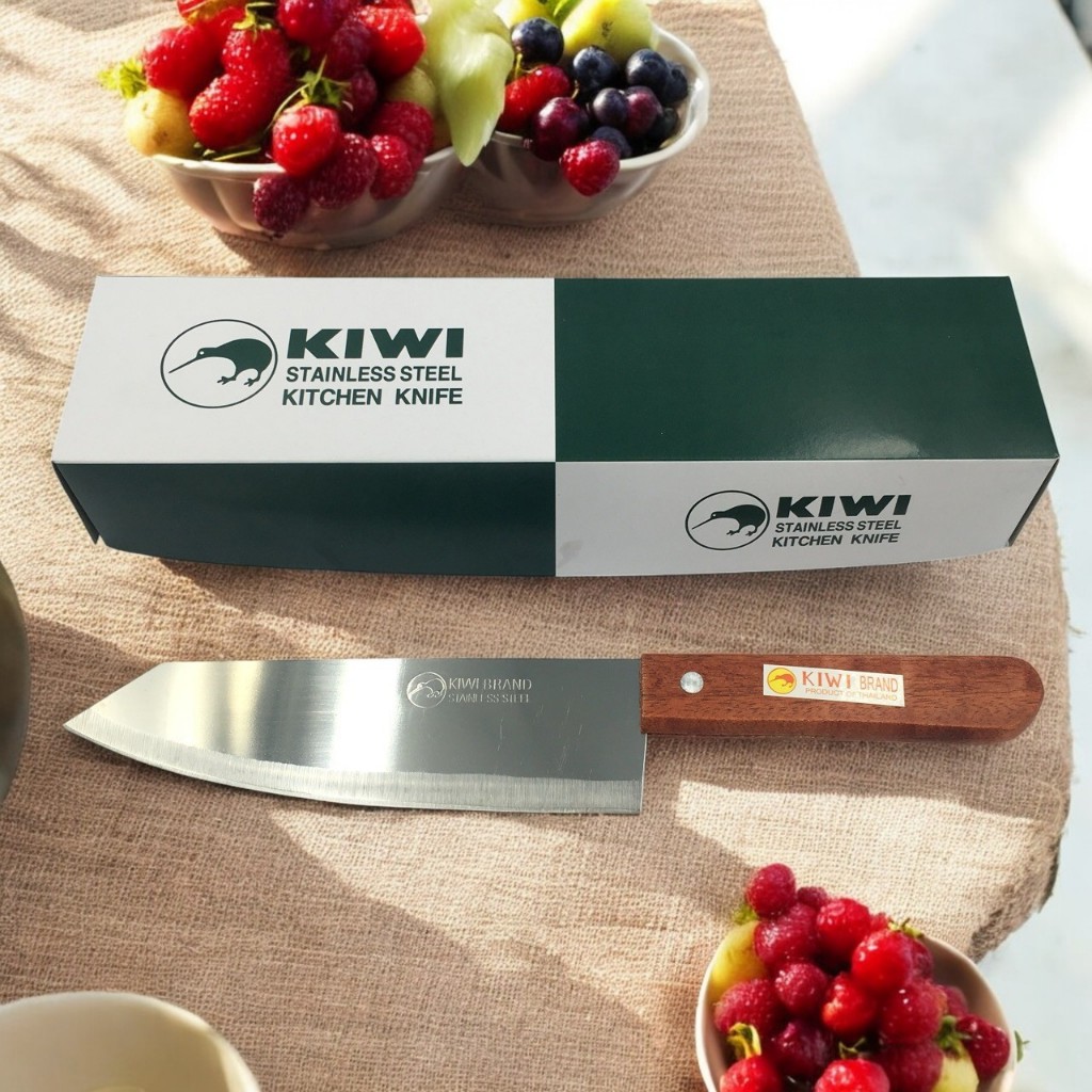 มีดหั่นของ มีดทำครัว มีดสแตนเลสอย่างดี มีดKIWI มีดหั่นเนื้อสัตว์ มีดหั่นผัก ด้ามไม้