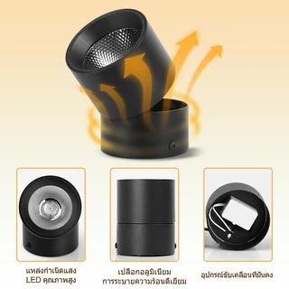 CANMEIJIA สปอร์ตไลท์ LED ดลอย ไฟดาวน์ไลท์ 7W 10W 15W 20W 40W ปรับมุมได้และพับได้ Downlight Spotlight