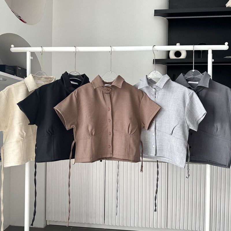 Cherr snw Top เสื้อเชิ๊ตผ้าสโนวกระดุมหน้า 🤎พร้อมส่ง