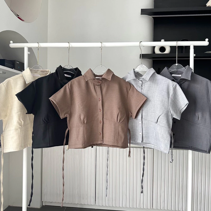Cherr snw Top เสื้อเชิ๊ตผ้าสโนวกระดุมหน้า 🤎พร้อมส่ง