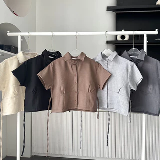 Cherr snw Top เสื้อเชิ๊ตผ้าสโนวกระดุมหน้า 🤎พร้อมส่ง