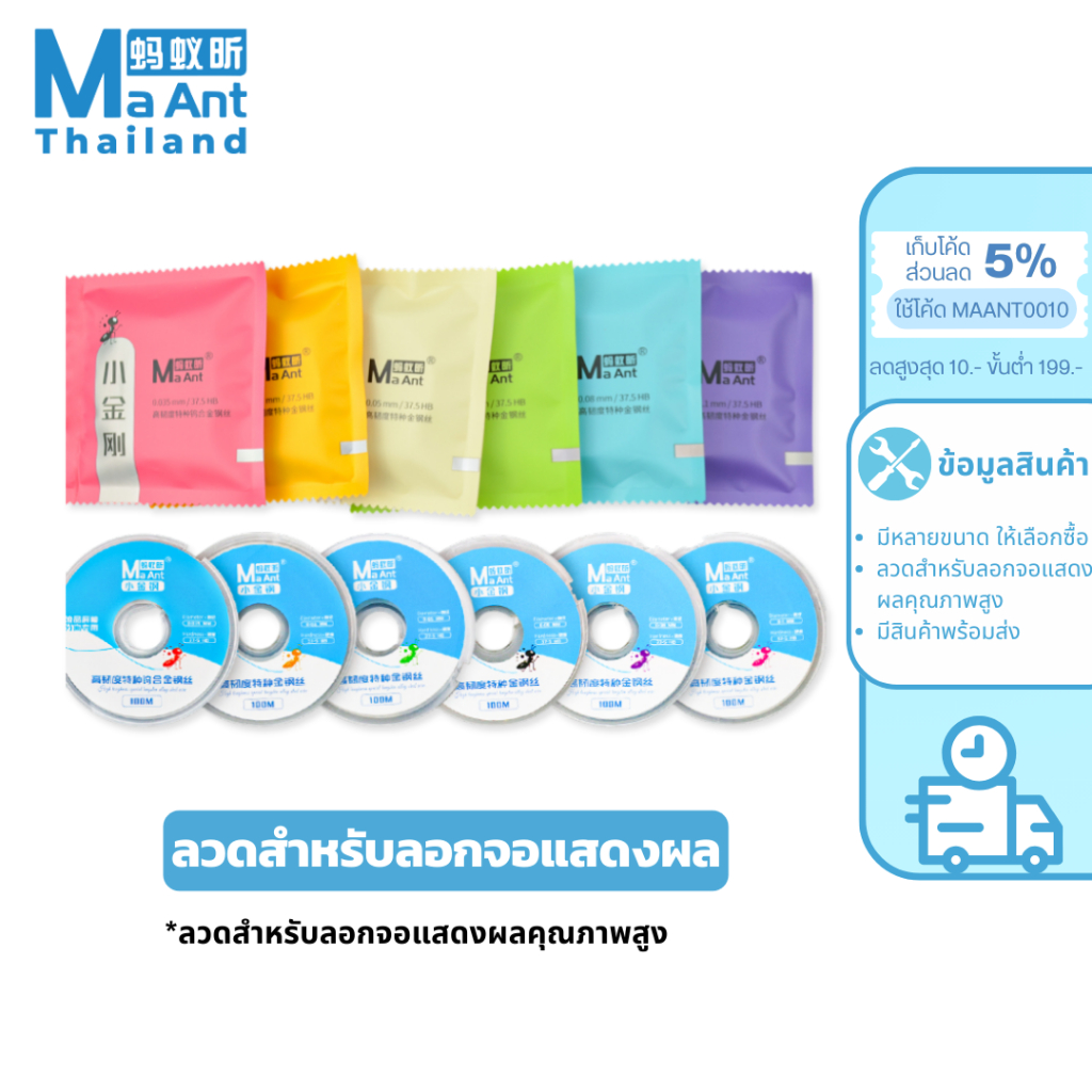 MaAnt ลวด ลวดสำหรับลอกจอแสดงผล คุณภาพสูง ขนาด 0.026mm/0.035mm/0.040mm ของเเท้ 100%