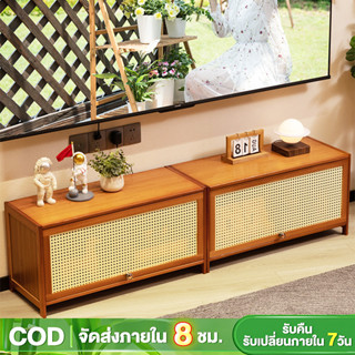 ชั้นวางทีวี 65/55/32นิ้ว สามารถจัดเก็บของได้มาก ทำโดยไม้ไผ่ธ…