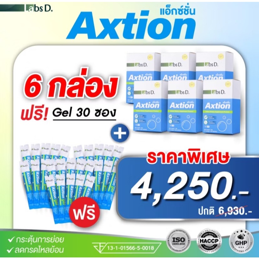 Axtion Cap [ 6แถม6 ] อาหารเสริมรักษากรนไหลย้อน แน่นท้อง จุกเสียด โรคกระเพาะ เรอเปรี้ยว