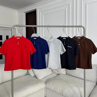 PL101 เสื้อครอปโปโลแขยสั้นปัก PROMTHONG