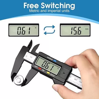 เวอร์เนียร์ ดิจิตอล 6 นิ้ว Digital Vernier caliper(0-150mm) ตัวเครื่องโลหะ การวัดที่แม่นยำ เวอร์เนียร์วัดความยาว ความละ