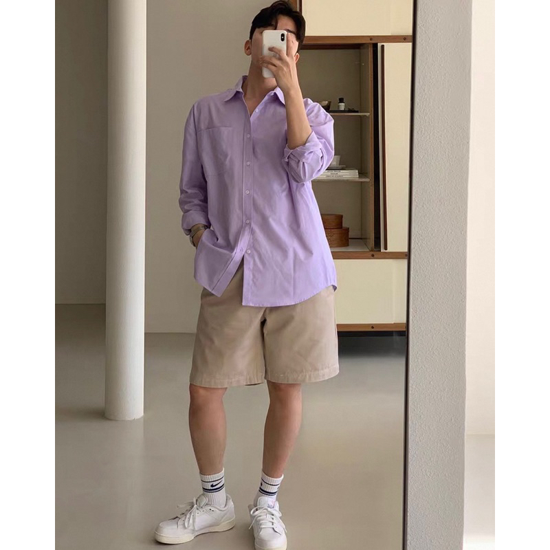 OVERSIZE COTTON SHIRT เสื้อเชิ้ตแขนยาวทรงโอเวอร์ไซส์  A8 - รูปที่ 2