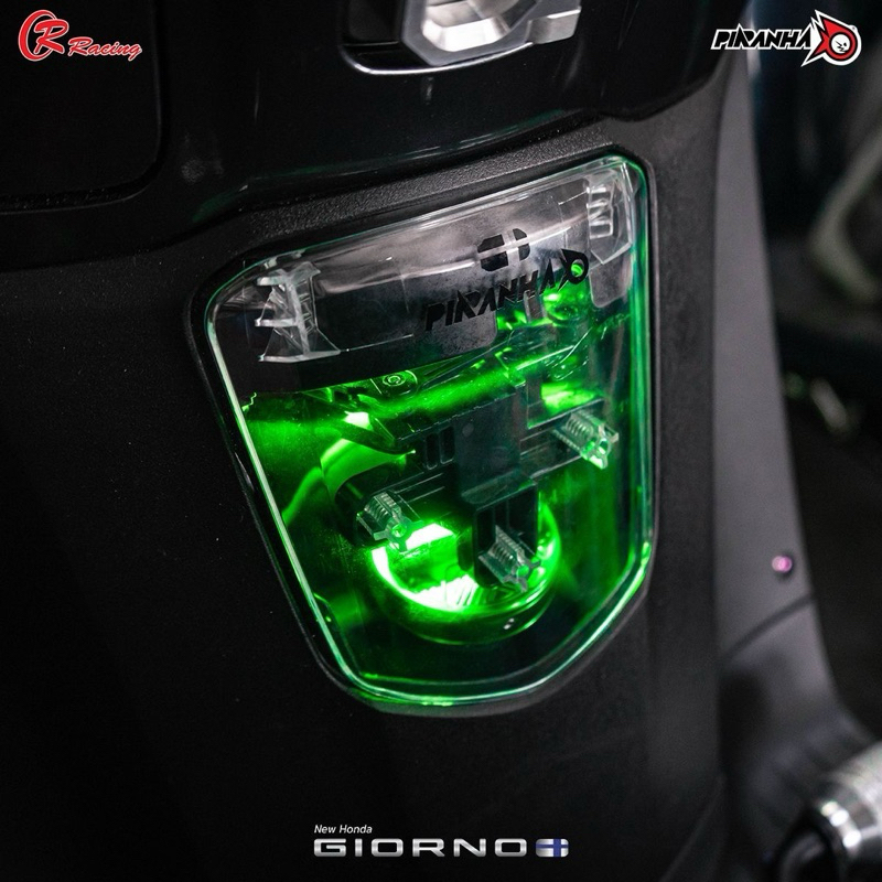 ฝาปิดถังน้ำมันใส+ฝาครอบฝาถังน้ำมัน CNC Honda GIORNO รุ่น CBS/ABS ตรงรุ่น ใส่ได้เลย - CR Racing