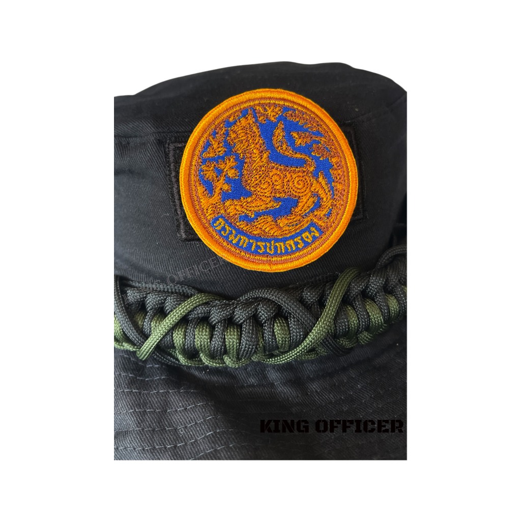 หมวกปีกสั้น กรมการปกครอง สีดำ ถักเชือกพาราคอร์ส  Paracord อาร์ม ตีนตุ๊แก  กรมปกครอง (B9) - รูปที่ 2