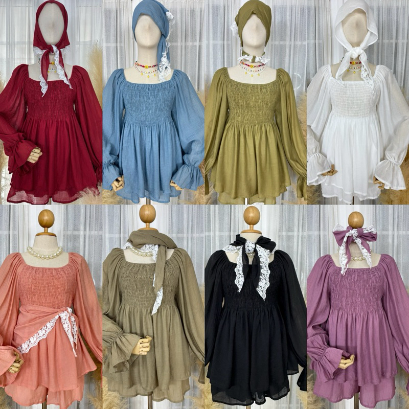 NEW🤎 ชุดเซ็ทเสื้อ+กางเกง แถมฟรีผ้าโพกหัวแต่งลูกไม้ งานสวยๆเข้าใหม่เลยค่า🤎