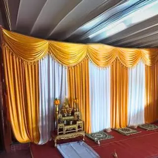 ผ้าฉากจัดงาน งานแต่ง งานบวช งานพิธี ห้องประชุม ม่านฉากหลังพระ สำเร็จรูป 3 เมตร 4 เมตร 5 เมตร