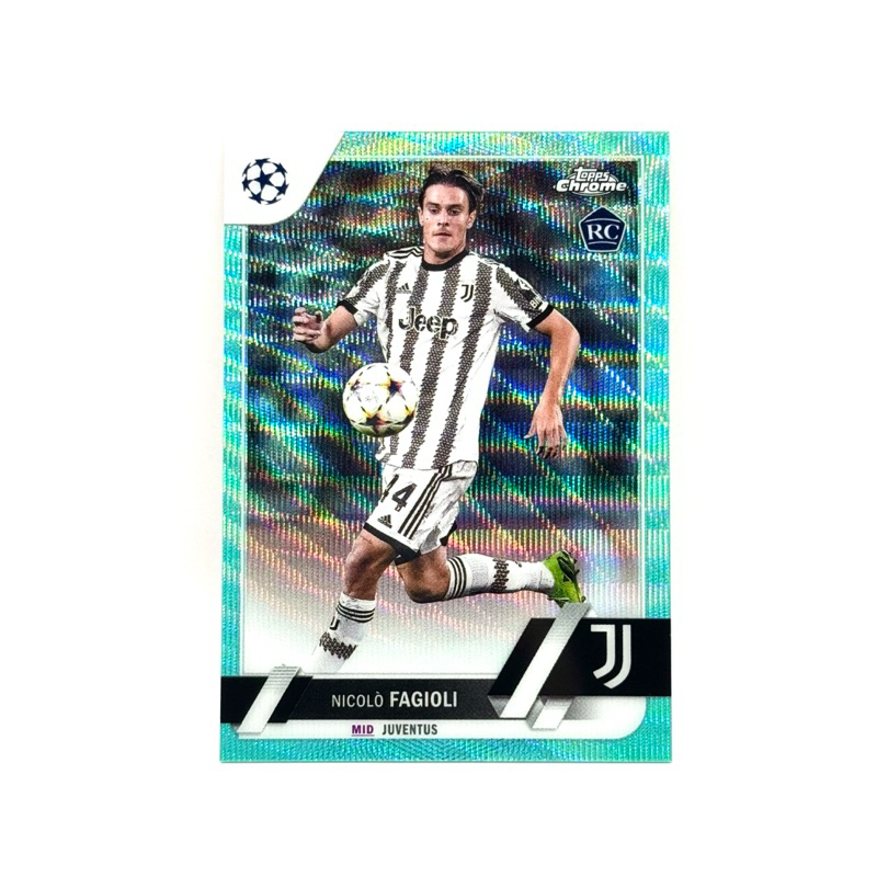 Topps Chrome UCC 22/23 Nicolò Fagioli Juventus RC /199 Aqua Wave Refractors
