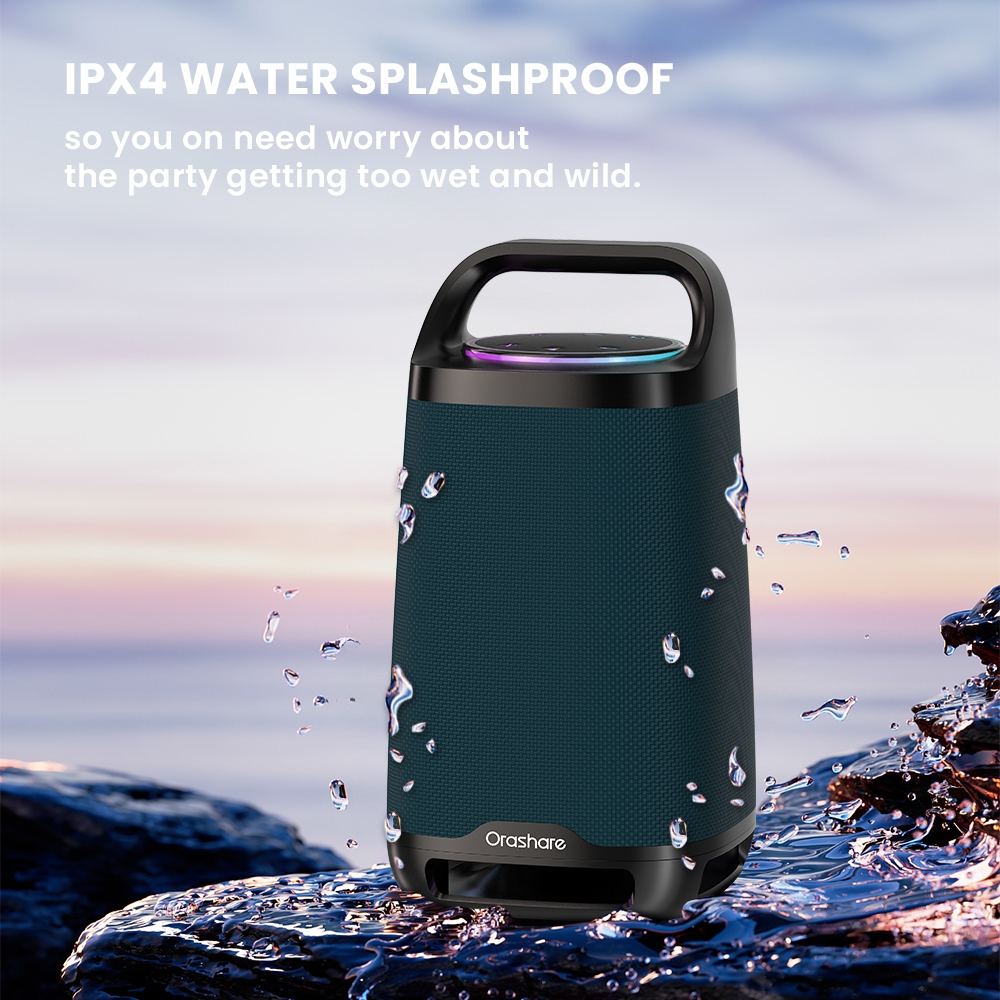 Orashare BS21 PartyBox ลำโพงบลูทูธพร้อมไฟ RGB เสียงทรงพลัง 80W ลำโพงปาร์ตี้ขนาดใหญ่5000mAhเล่นเพลงได้ ​​8 ชั่วโมง​​