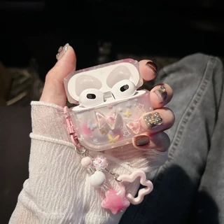 เคสหูฟัง Airpods4 ผีเสื้อ เคสใสการ์ตูนนูน Airpods เคสหูฟังบลูทูธ เคสหูฟังไร้สาย 1 2 pro pro2 gen gen2 gen3 Airpods3 4