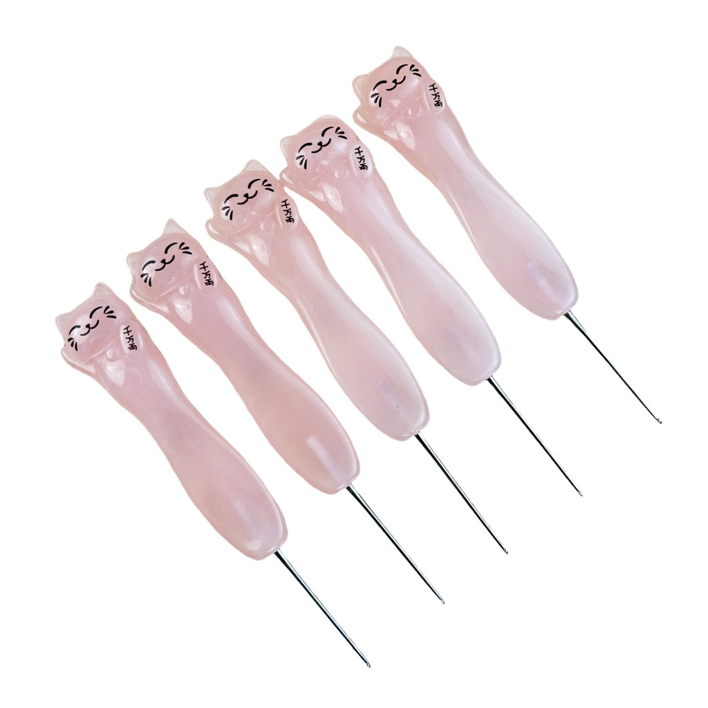 โครเชต์แมวเหมียว ด้ามเรซิ่น จับถนัดมือ พร้อมส่ง