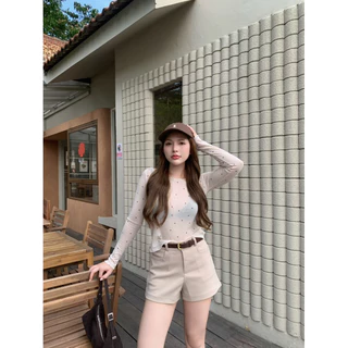 NEW!!! Jennie short pants กางเกงขาสั้น กระเป๋าเหลี่ยม ซิปหน้า กางเกงขาสั้นสำหรับผู้หญิง polar.bkk