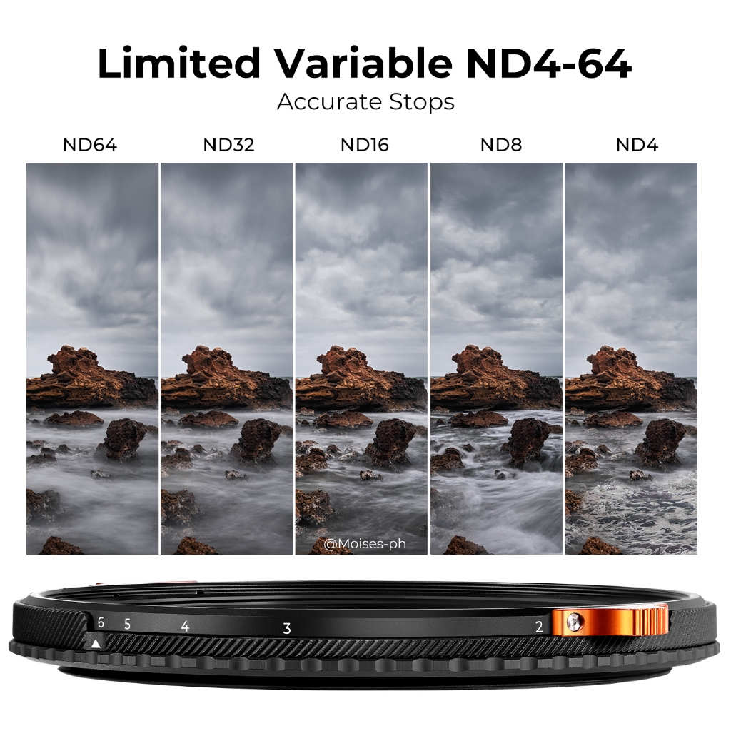 K&F CONCEPT NANO-X 2-in-1 CPL +ND4-64 with orange lever adjustable HD camera lens filter