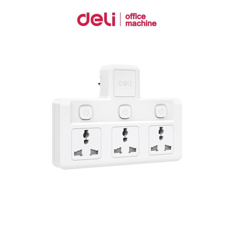 Deli ปลั๊กแปลง ปลั๊กไฟ อแดปเตอร์ กำลังไฟ 10A 2500W ปลั๊กสากล ทนความร้อนได้ 750องศา Universal Adapter