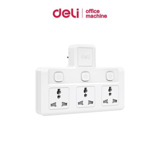 Deli ปลั๊กแปลง ปลั๊กไฟ อแดปเตอร์ กำลังไฟ 10A 2500W ปลั๊กสากล ทนความร้อนได้ 750องศา Universal Adapter